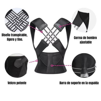 Corrector de Postura con Soporte Lumbar Talla Ajustable